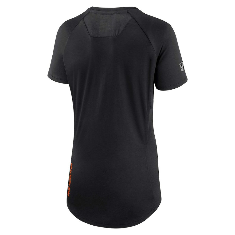 NHL Black Philadelphia Flyers Fanatics Women's Authentic Pro Rink Raglan Tech T-Shirt