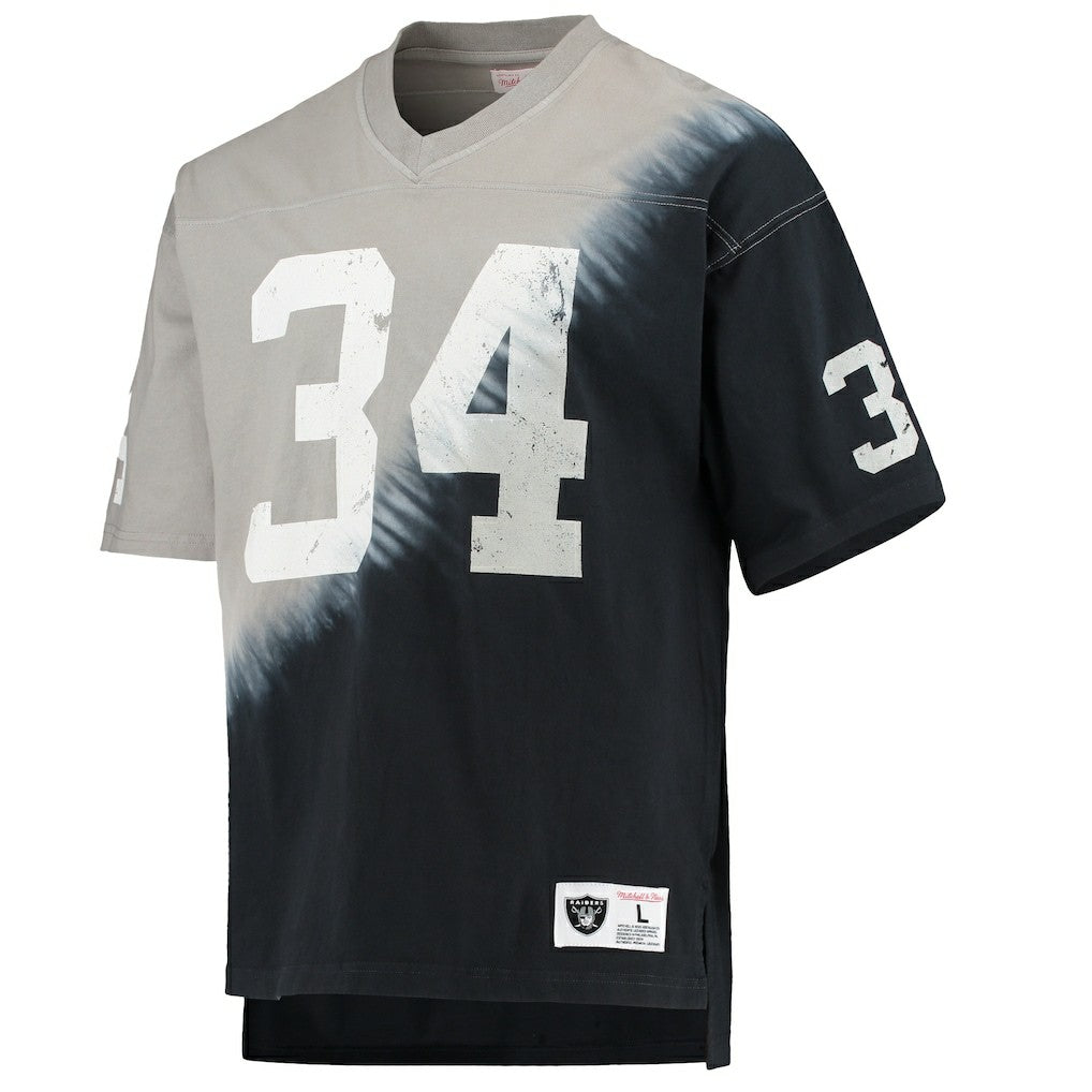 Bo Jackson  Retired Player Name & Number Diagonal Tie-Dye V-Neck T-Shirt - Las Vegas Raiders