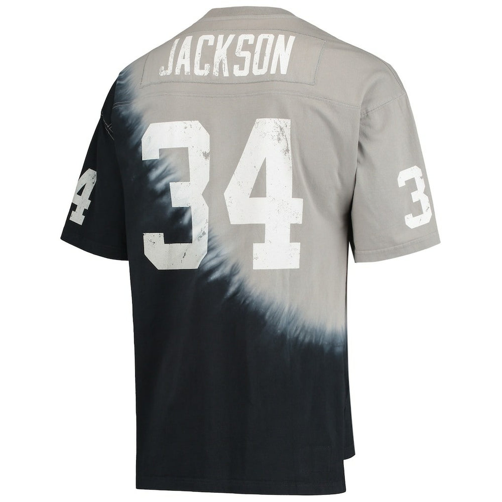 Bo Jackson  Retired Player Name & Number Diagonal Tie-Dye V-Neck T-Shirt - Las Vegas Raiders