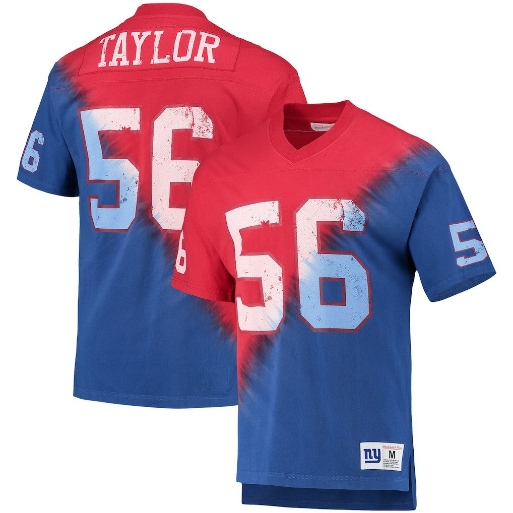 Lawrence Taylor  Retired Player Name & Number Diagonal Tie-Dye V-Neck T-Shirt - New York Giants