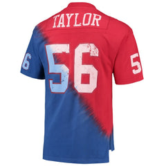 Lawrence Taylor  Retired Player Name & Number Diagonal Tie-Dye V-Neck T-Shirt - New York Giants