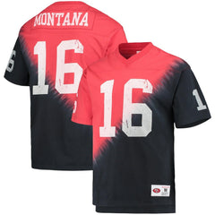 Joe Montana  Retired Player Name & Number Diagonal Tie-Dye V-Neck T-Shirt - San Francisco 49ers