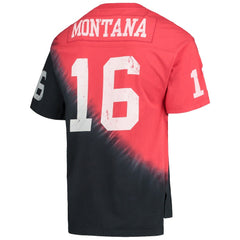 Joe Montana  Retired Player Name & Number Diagonal Tie-Dye V-Neck T-Shirt - San Francisco 49ers