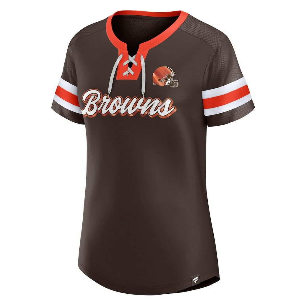 Baker Mayfield  Women's Athena Name & Number Notch Neck T-Shirt - Cleveland Browns