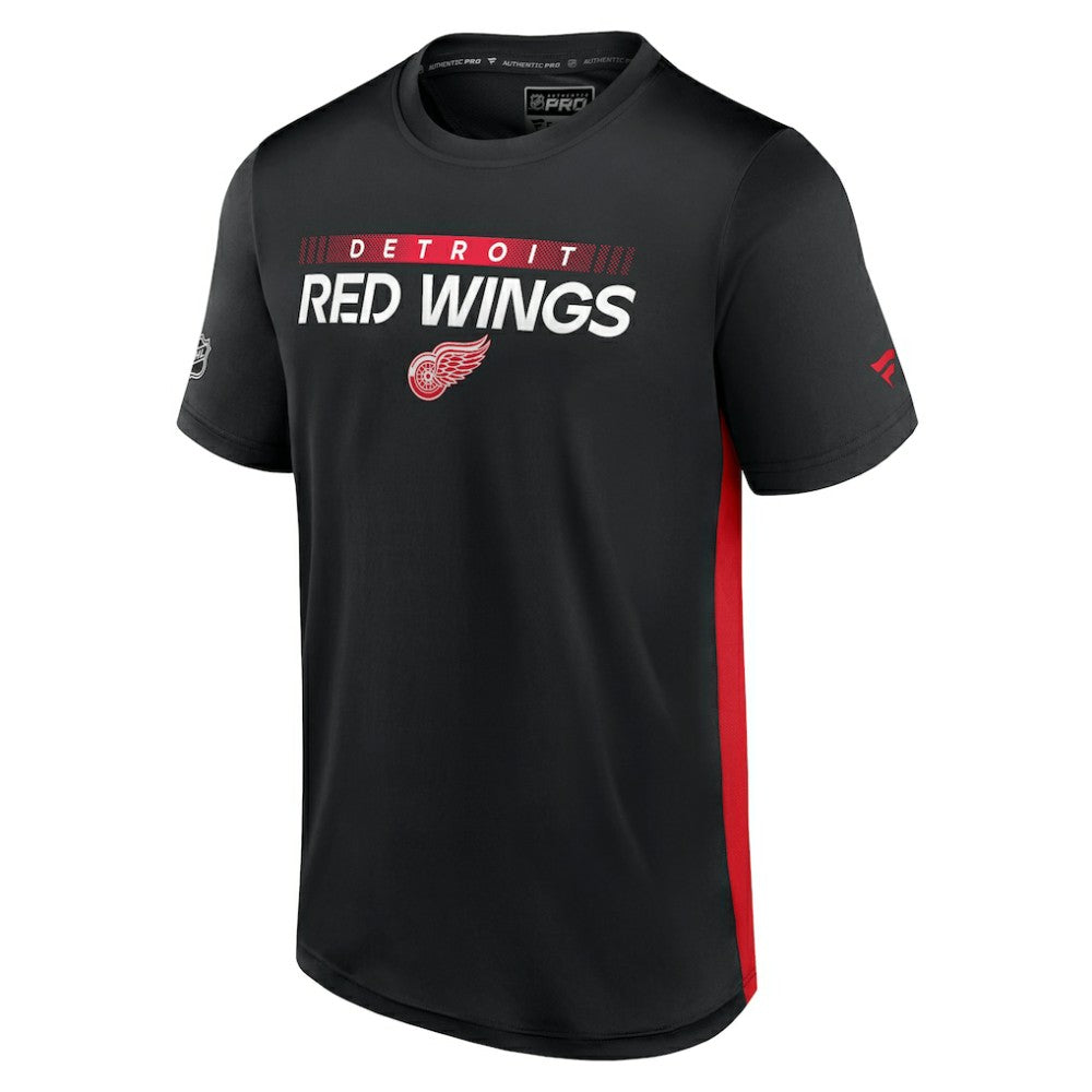 NHL Black/Red Detroit Red Wings Fanatics Authentic Pro Rink Tech T-Shirt