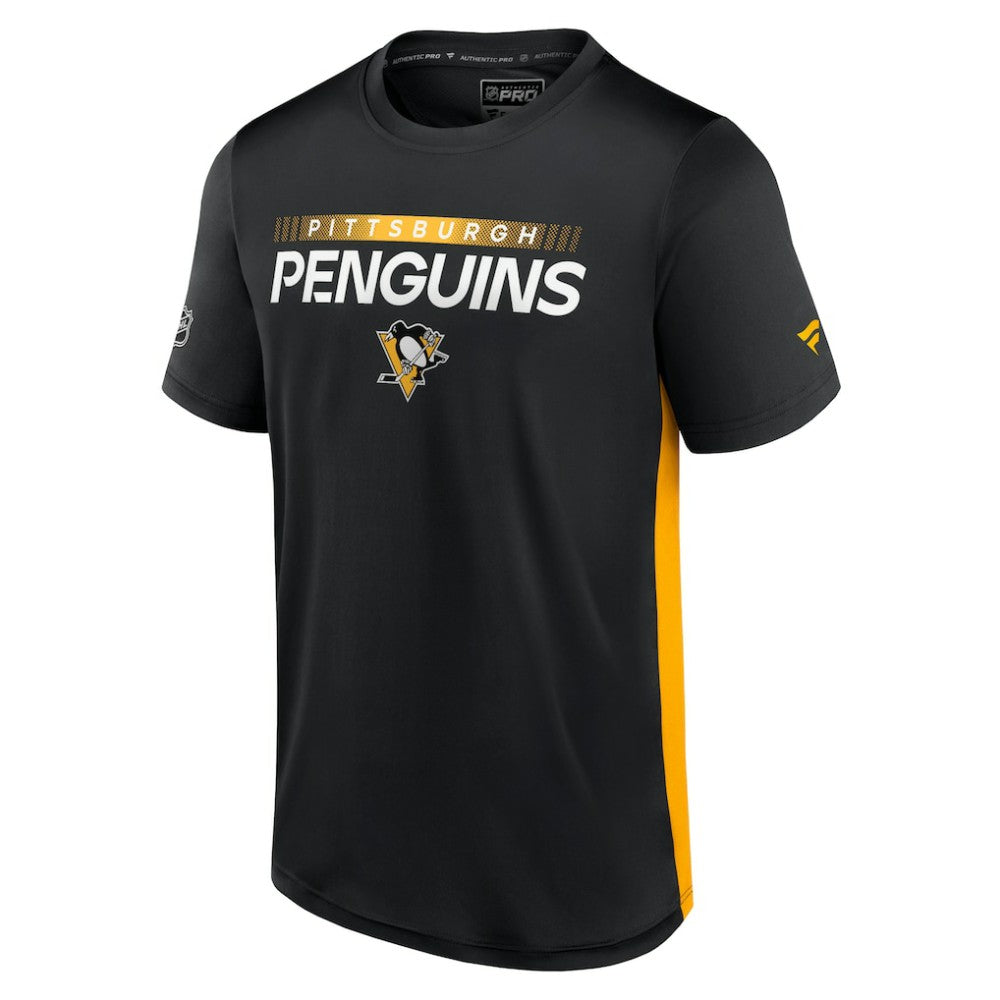 NHL Black/Gold Pittsburgh Penguins Fanatics Authentic Pro Rink Tech T-Shirt