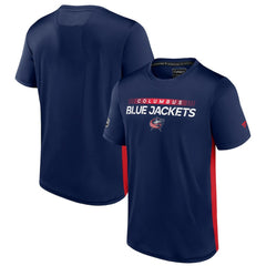 NHL Navy/Red Columbus Blue Jackets Fanatics Authentic Pro Rink Tech T-Shirt