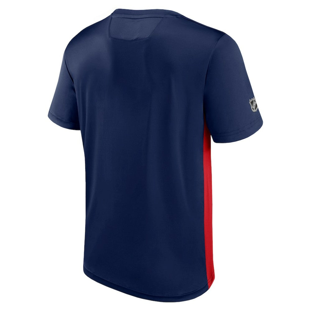 NHL Navy/Red Columbus Blue Jackets Fanatics Authentic Pro Rink Tech T-Shirt
