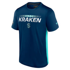 NHL Deep Sea Blue/Light Blue Seattle Kraken Fanatics Authentic Pro Rink Tech T-Shirt