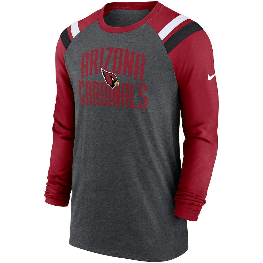 Tri-Blend Raglan Athletic Long Sleeve Fashion T-Shirt - Arizona Cardinals