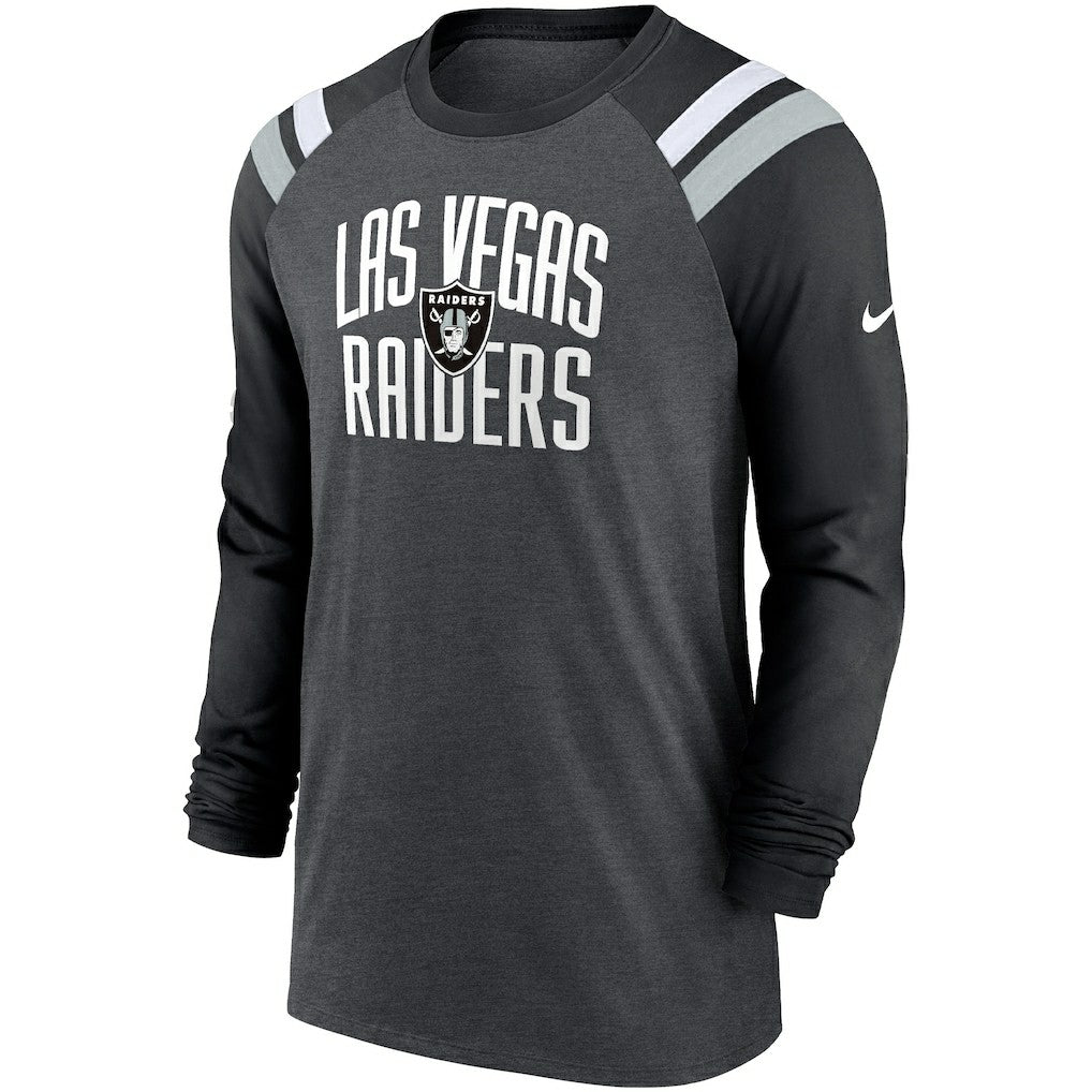 Tri-Blend Raglan Athletic Long Sleeve Fashion T-Shirt - Las Vegas Raiders