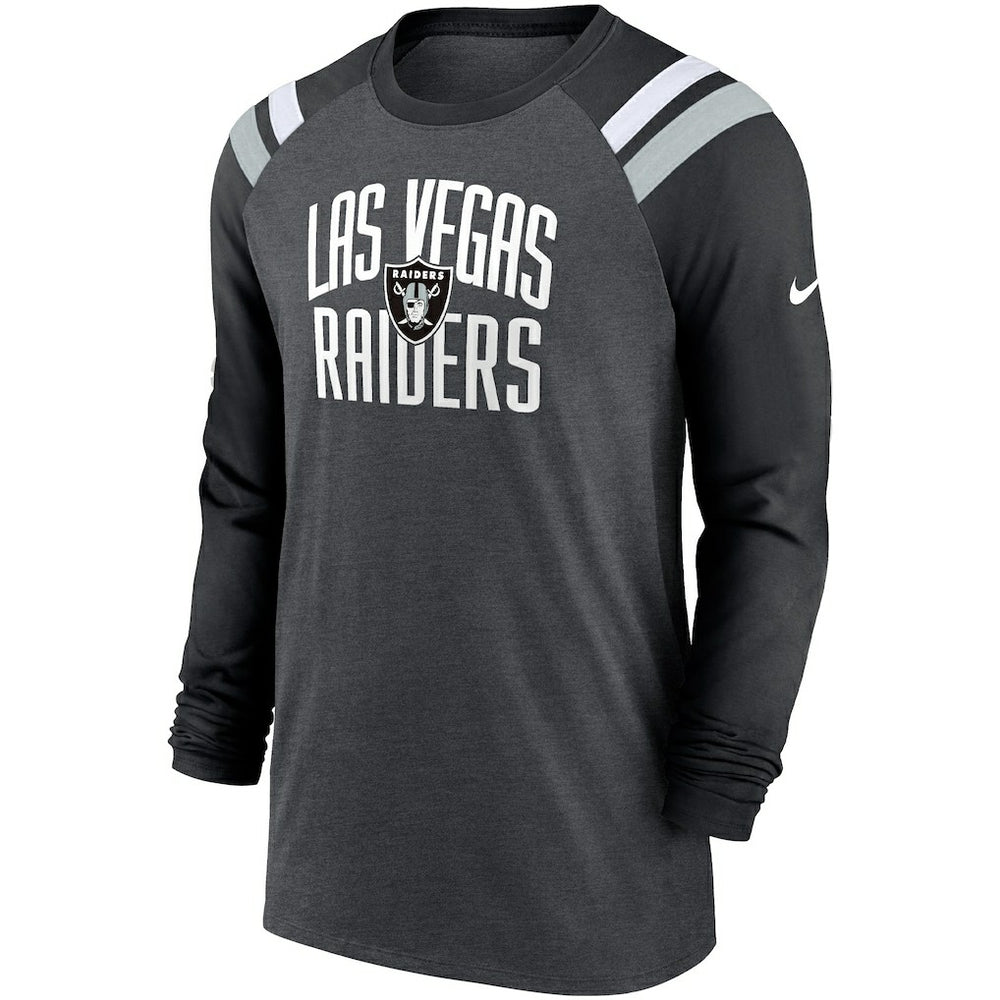 Tri-Blend Raglan Athletic Long Sleeve Fashion T-Shirt - Las Vegas Raiders