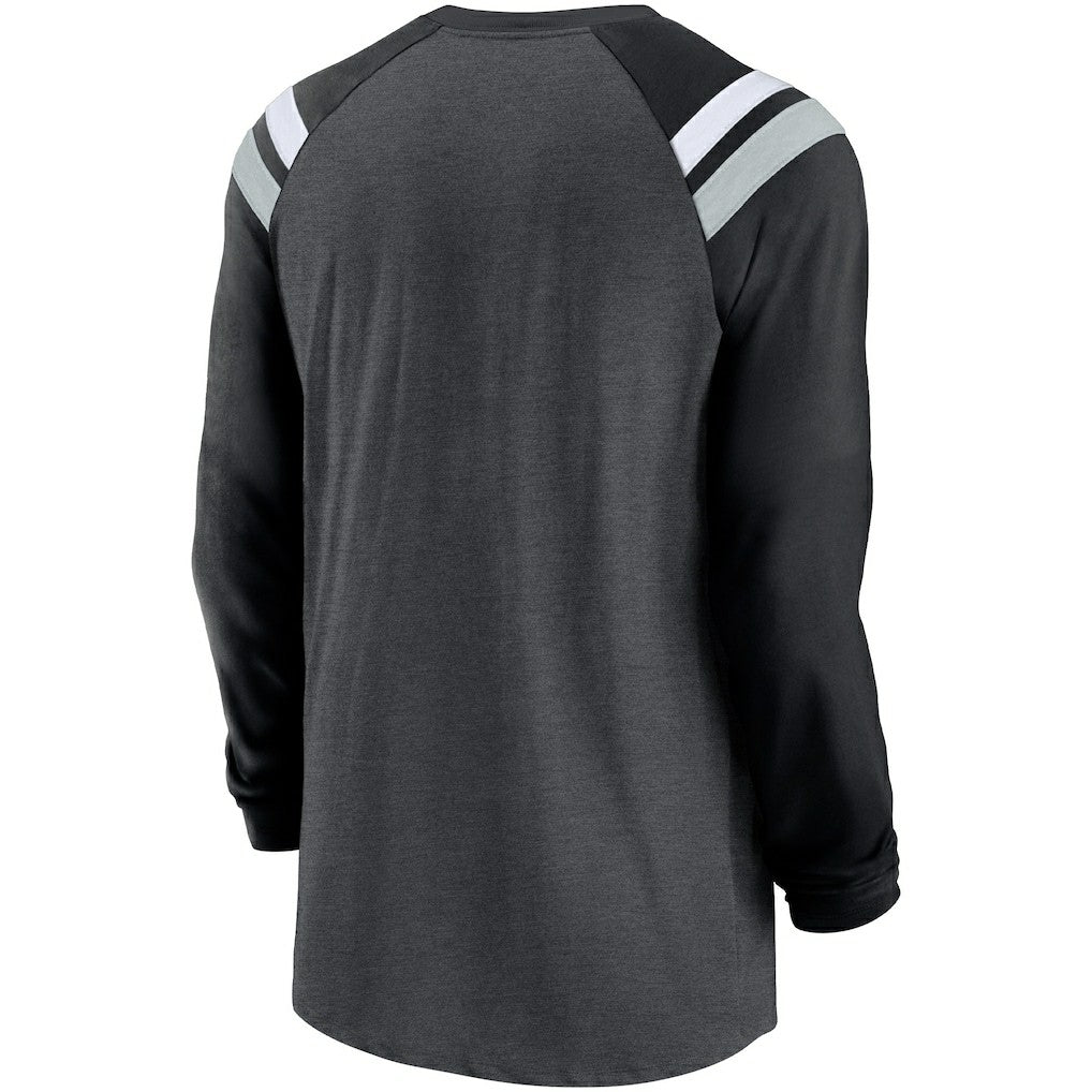 Tri-Blend Raglan Athletic Long Sleeve Fashion T-Shirt - Las Vegas Raiders