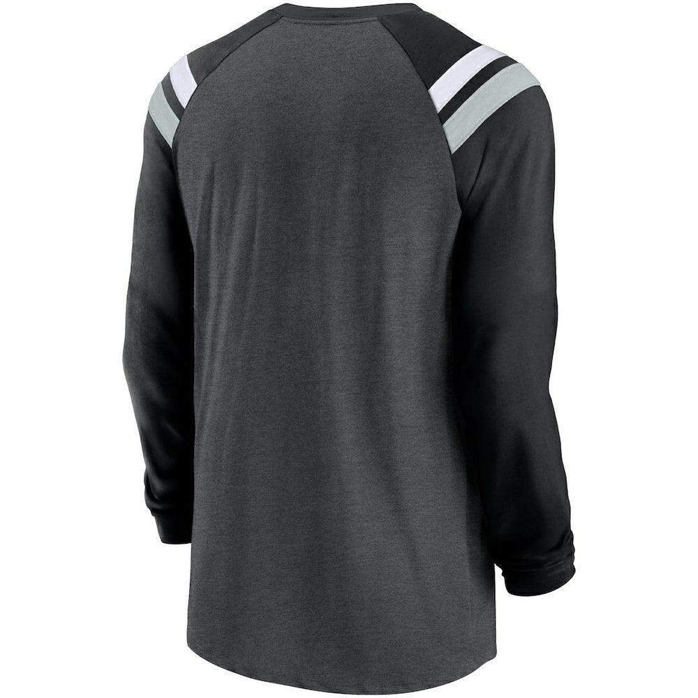 Tri-Blend Raglan Athletic Long Sleeve Fashion T-Shirt - Las Vegas Raiders