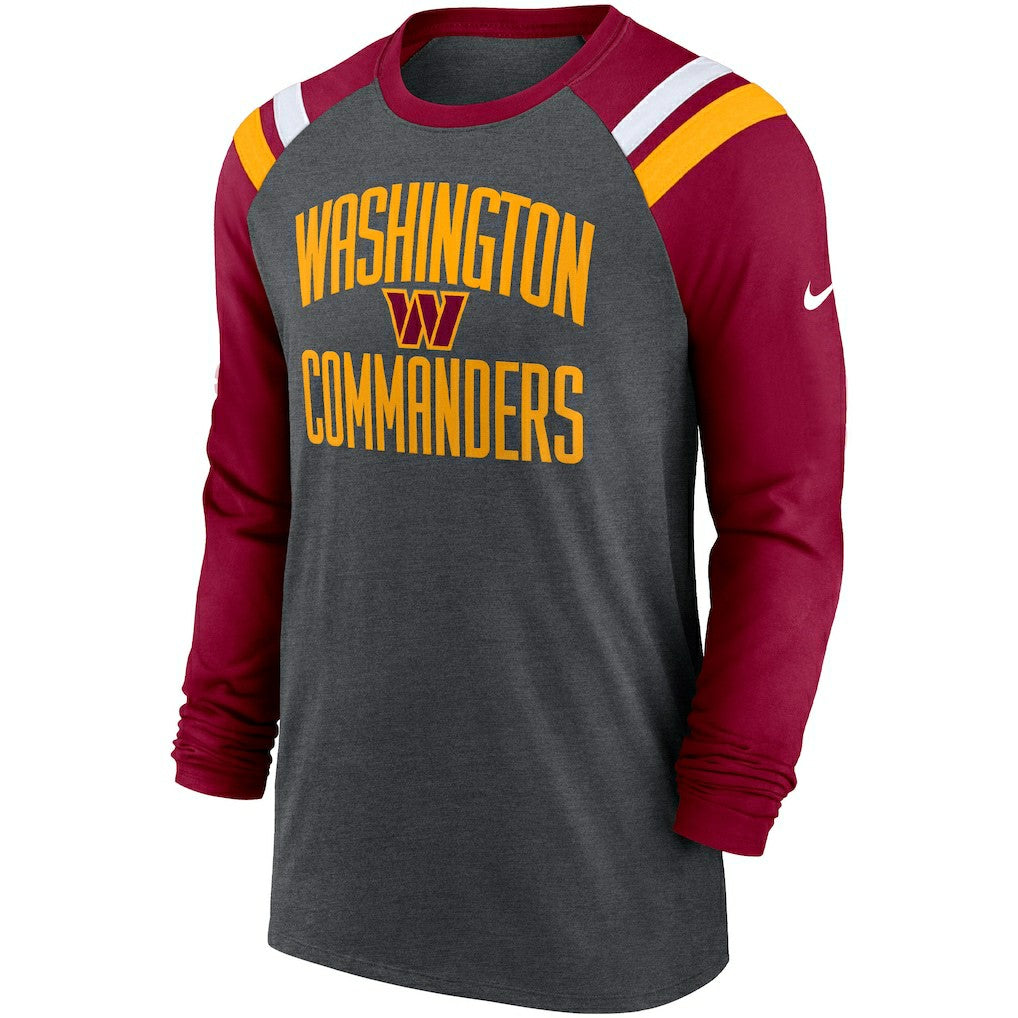 Tri-Blend Raglan Athletic Long Sleeve Fashion T-Shirt - Washington Commanders