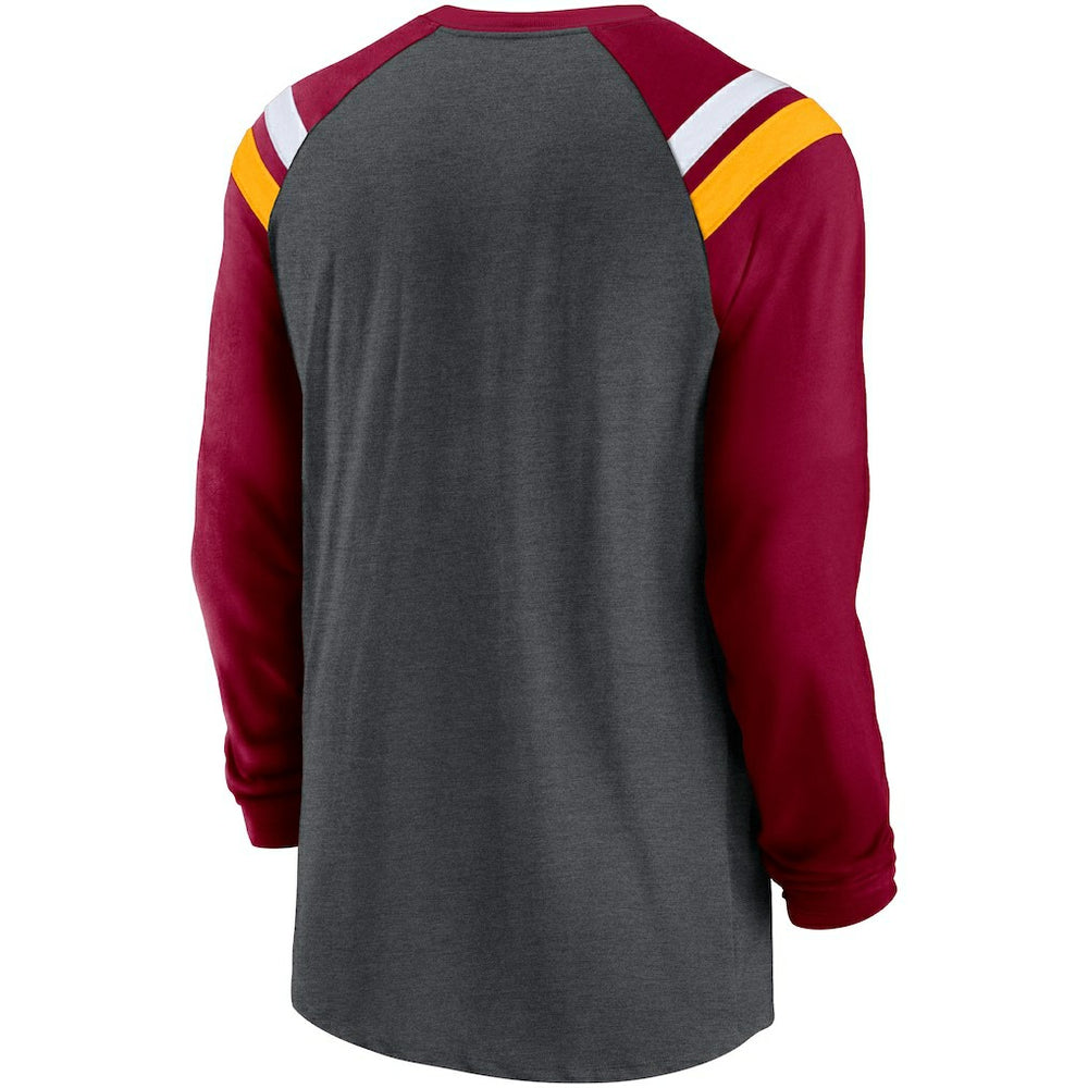 Tri-Blend Raglan Athletic Long Sleeve Fashion T-Shirt - Washington Commanders