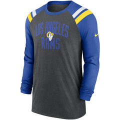 Tri-Blend Raglan Athletic Long Sleeve Fashion T-Shirt - Los Angeles Rams