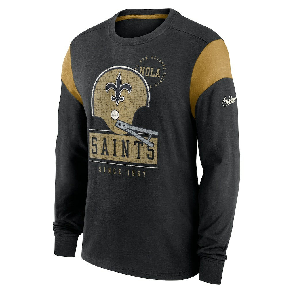 Rewind Playback Helmet Long Sleeve T-Shirt - New Orleans Saints