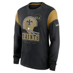 Rewind Playback Helmet Long Sleeve T-Shirt - New Orleans Saints