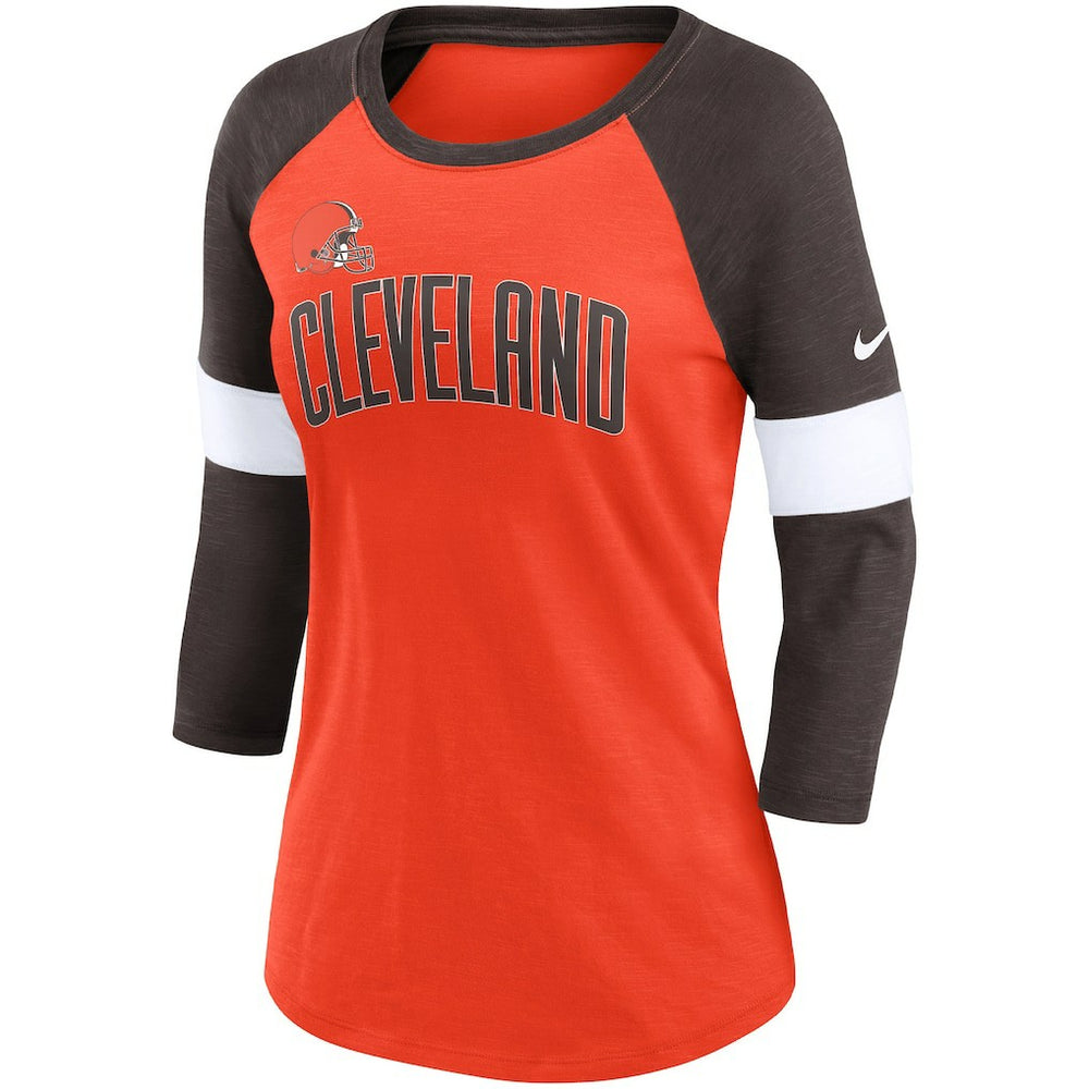 Women's Football Pride Slub 3/4 Raglan Sleeve T-Shirt - Cleveland Browns