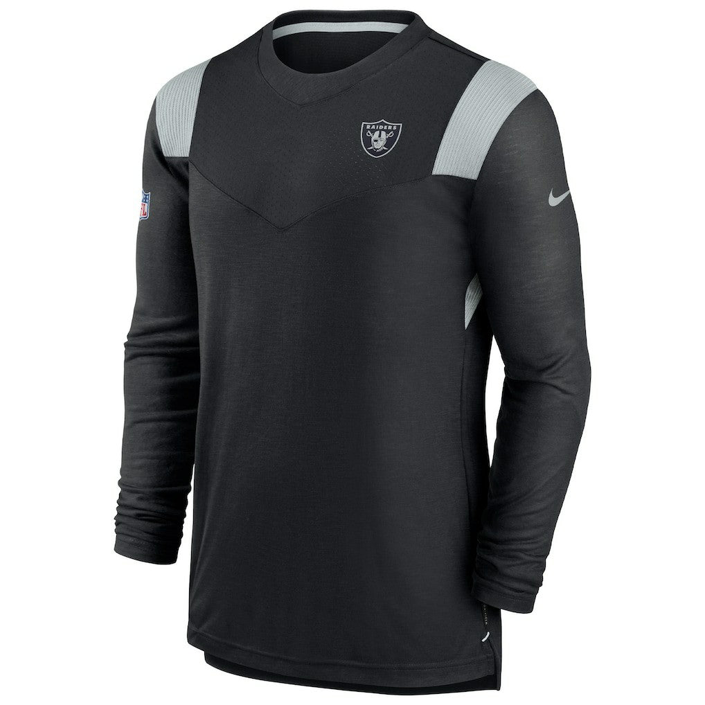 Sideline Tonal Logo Performance Player Long Sleeve T-Shirt - Las Vegas Raiders