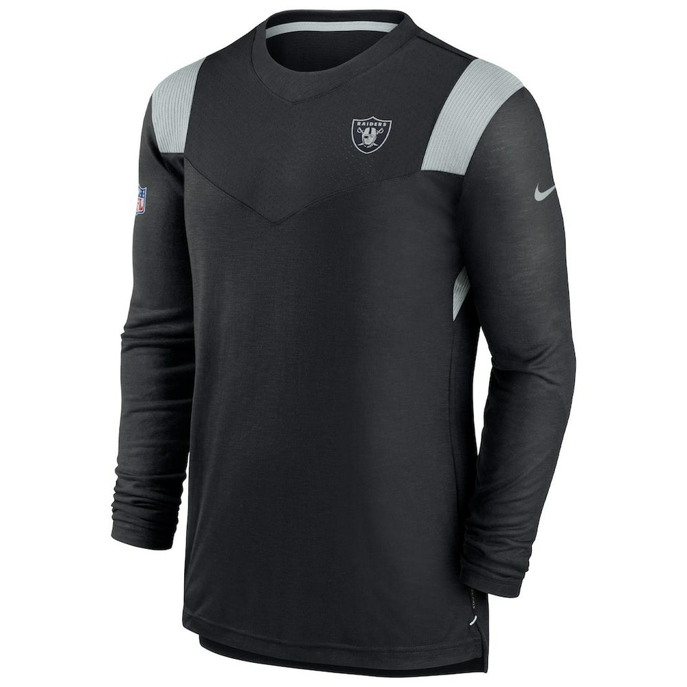 Sideline Tonal Logo Performance Player Long Sleeve T-Shirt - Las Vegas Raiders