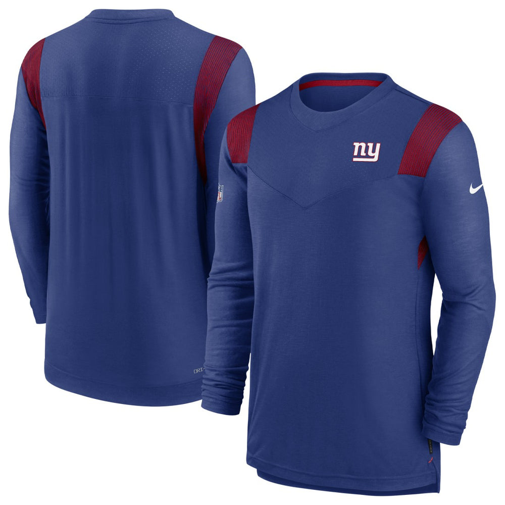 Sideline Tonal Logo Performance Player Long Sleeve T-Shirt - New York Giants