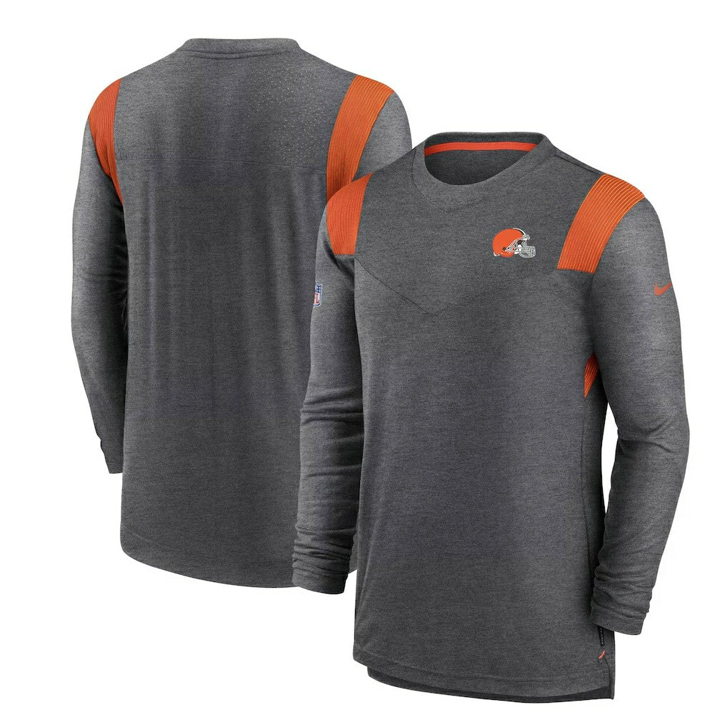 Sideline Tonal Logo Performance Player Long Sleeve T-Shirt - Cleveland Browns