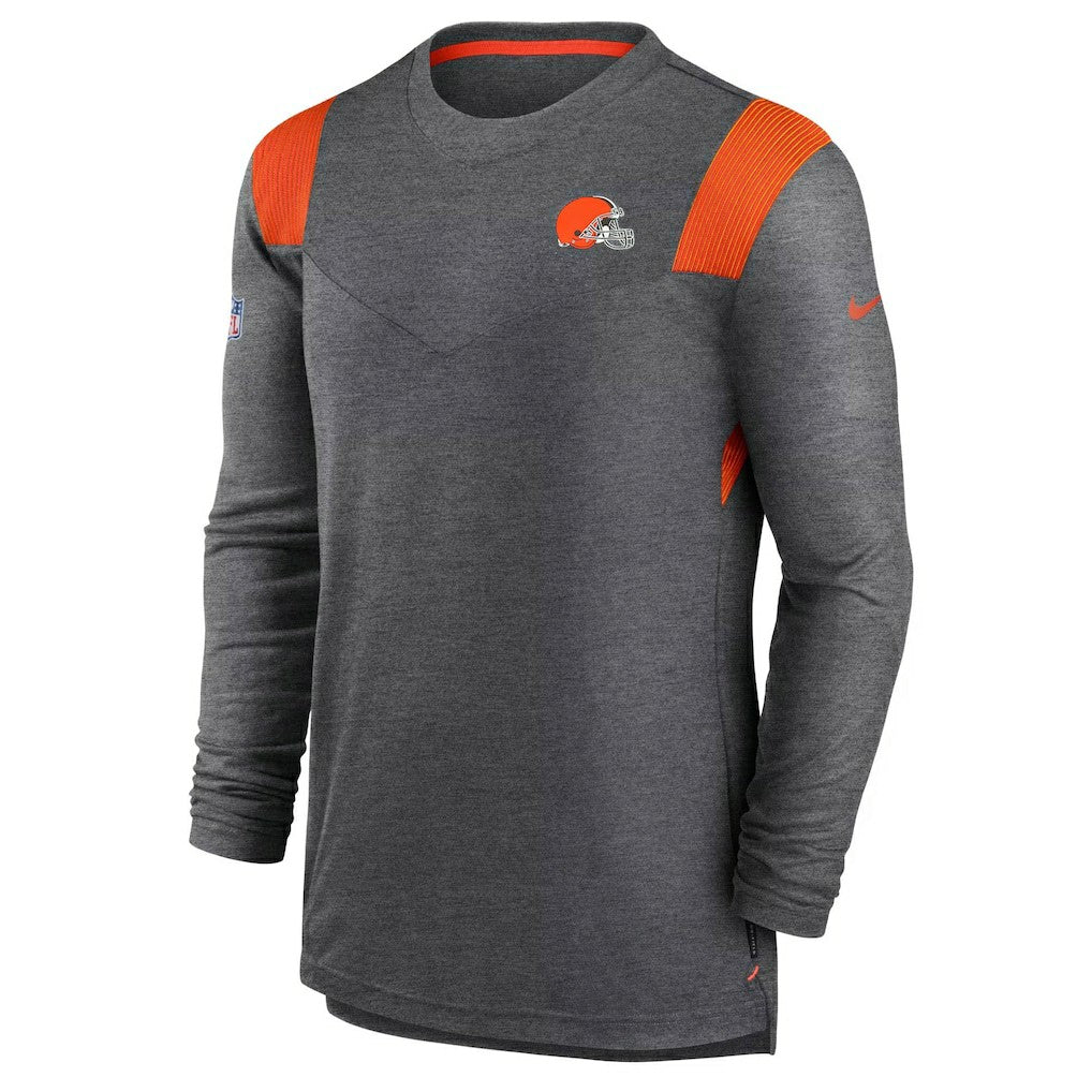 Sideline Tonal Logo Performance Player Long Sleeve T-Shirt - Cleveland Browns