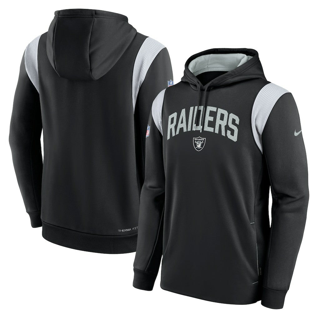 Sideline Athletic Stack Performance Pullover Hoodie - Las Vegas Raiders
