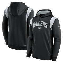 Sideline Athletic Stack Performance Pullover Hoodie - Las Vegas Raiders