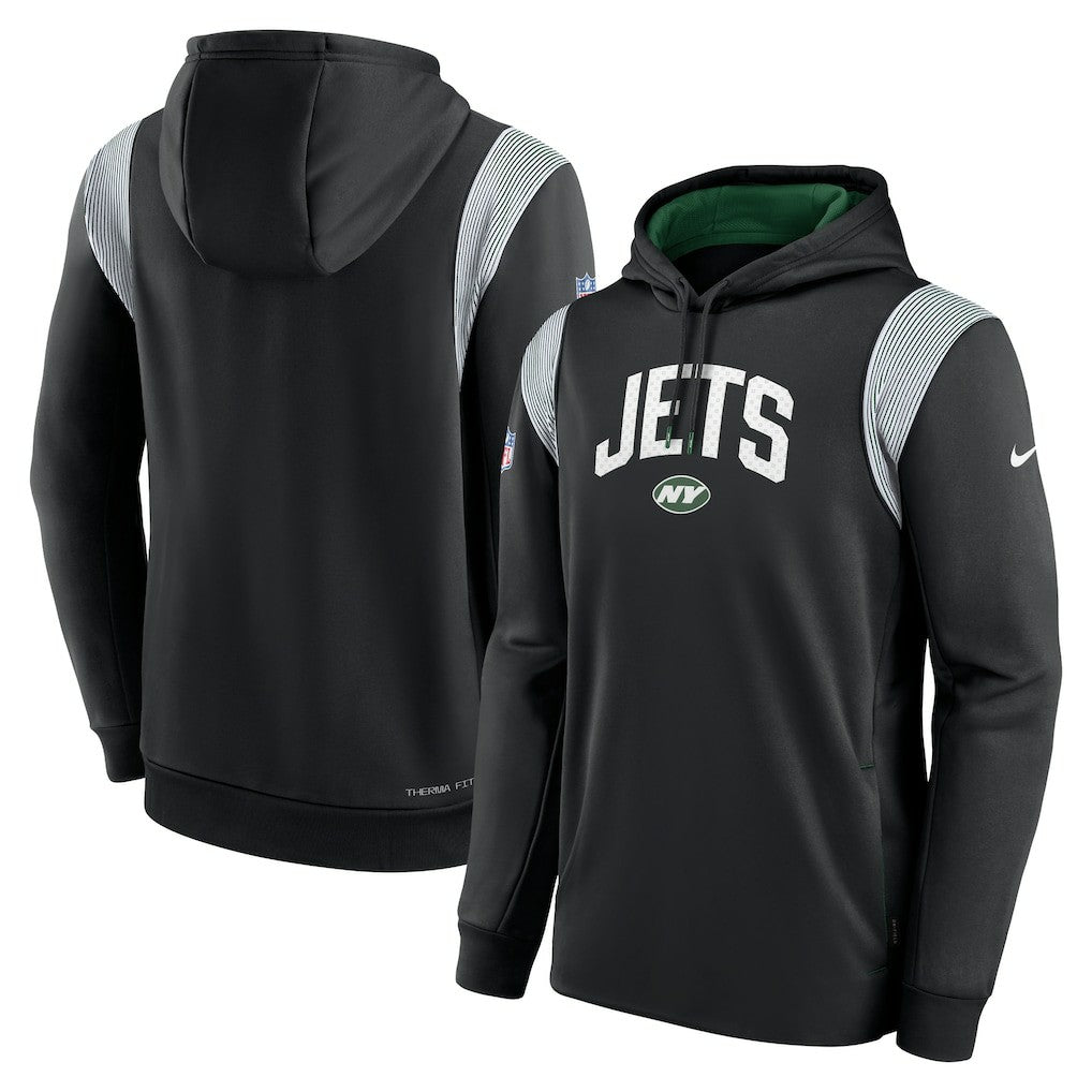 Sideline Athletic Stack Performance Pullover Hoodie - New York Jets