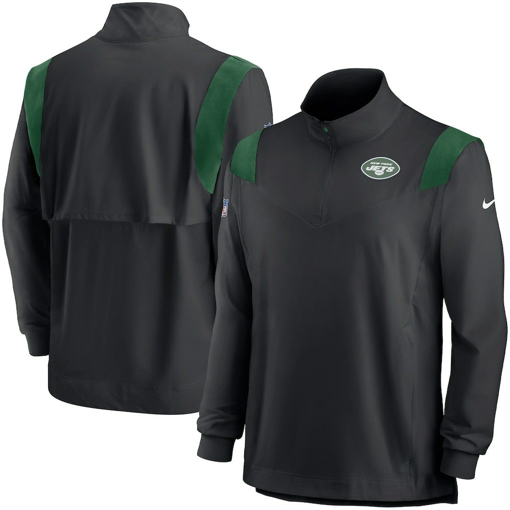 Sideline Coach Chevron Lockup Quarter-Zip Long Sleeve Top - New York Jets