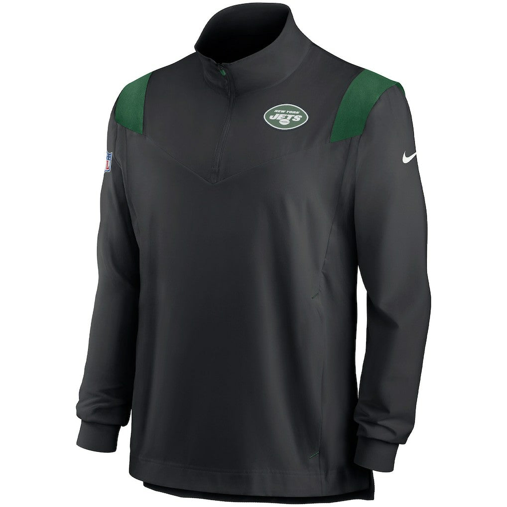 Sideline Coach Chevron Lockup Quarter-Zip Long Sleeve Top - New York Jets