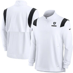 Sideline Coach Chevron Lockup Quarter-Zip Long Sleeve Top - Las Vegas Raiders