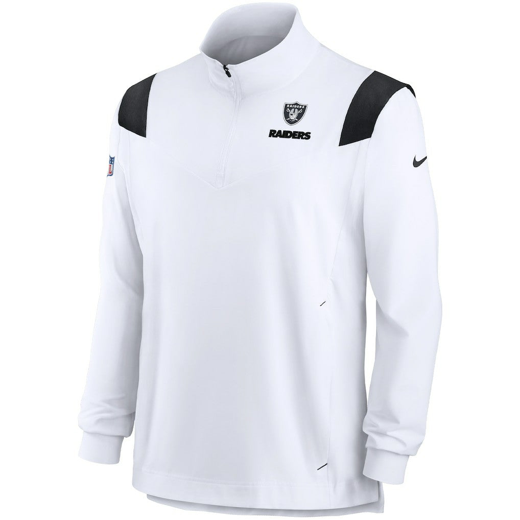 Sideline Coach Chevron Lockup Quarter-Zip Long Sleeve Top - Las Vegas Raiders