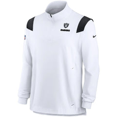 Sideline Coach Chevron Lockup Quarter-Zip Long Sleeve Top - Las Vegas Raiders