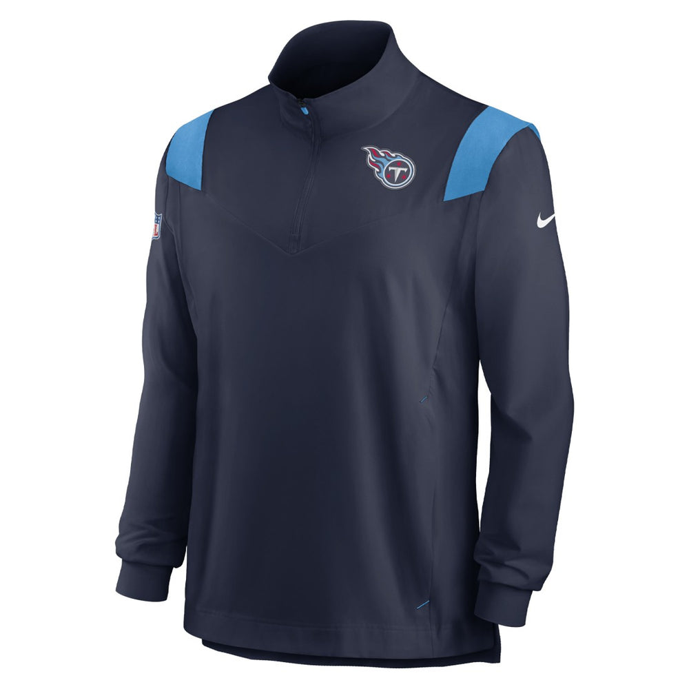 Sideline Coach Chevron Lockup Quarter-Zip Long Sleeve Top - Tennessee Titans