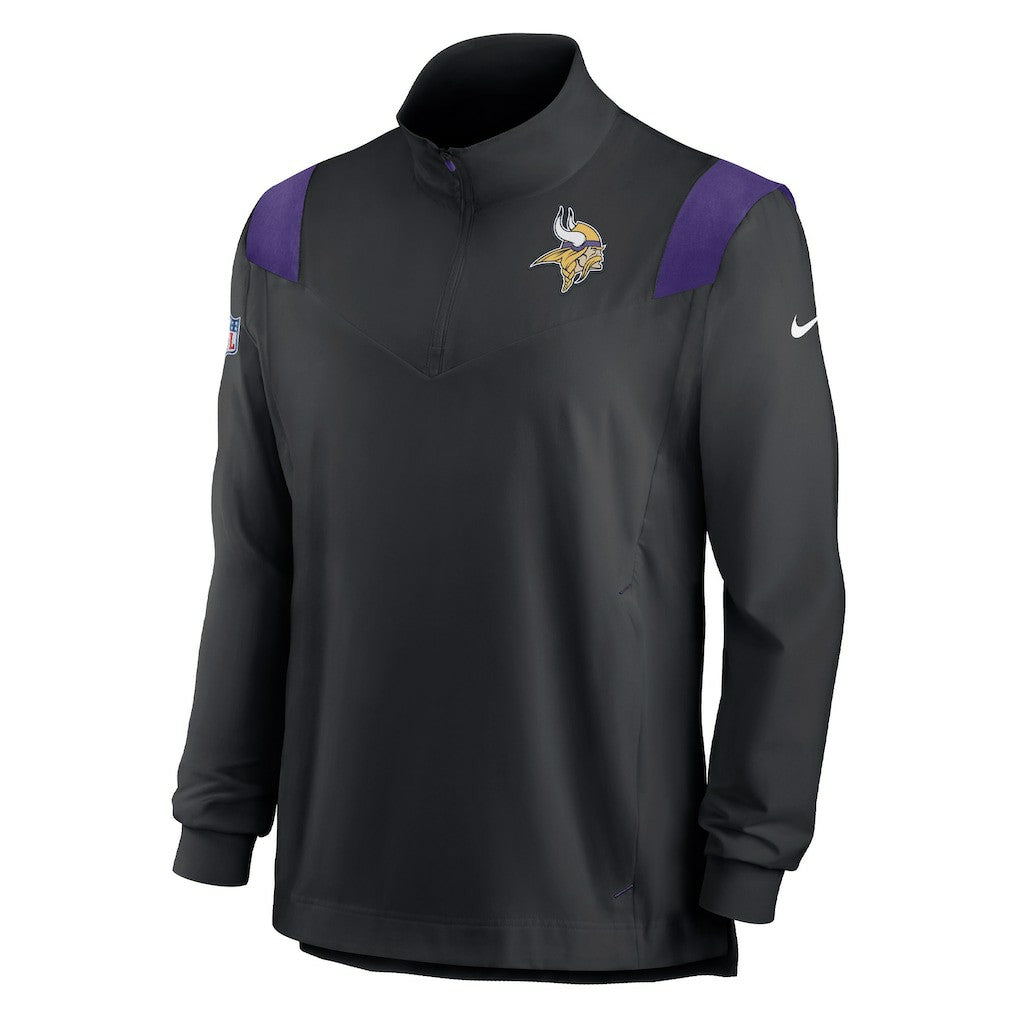 Sideline Coach Chevron Lockup Quarter-Zip Long Sleeve Top - Minnesota Vikings