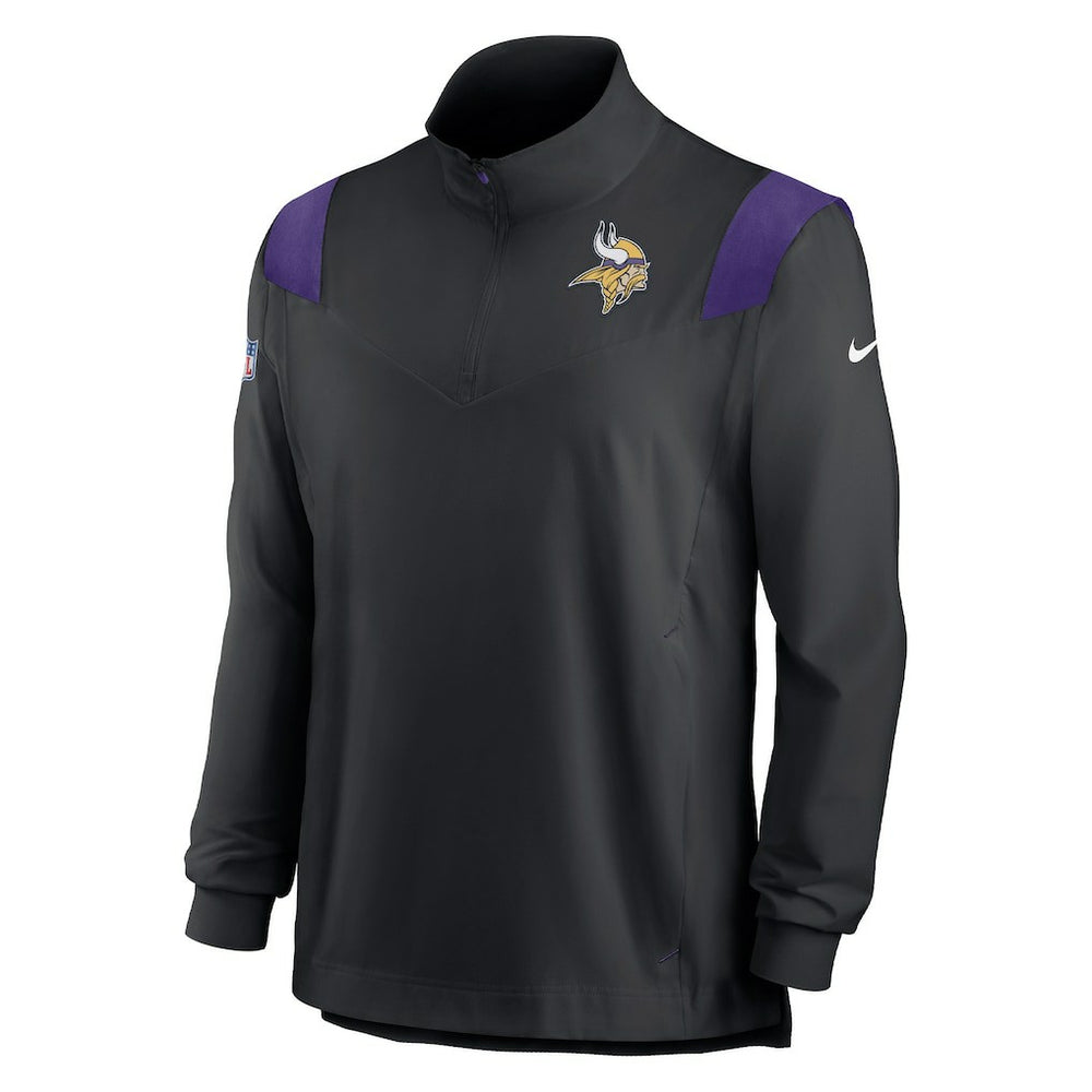 Sideline Coach Chevron Lockup Quarter-Zip Long Sleeve Top - Minnesota Vikings
