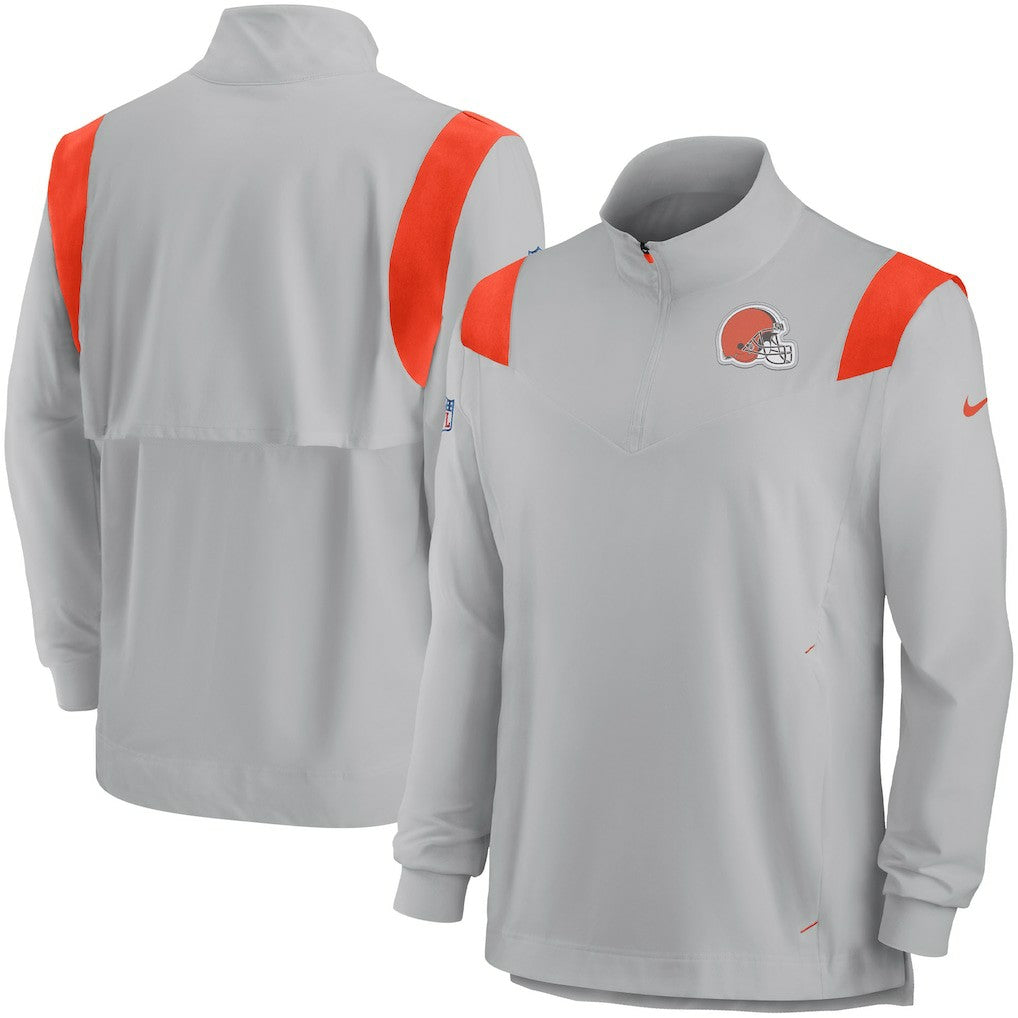 Sideline Coach Chevron Lockup Quarter-Zip Long Sleeve Top - Cleveland Browns