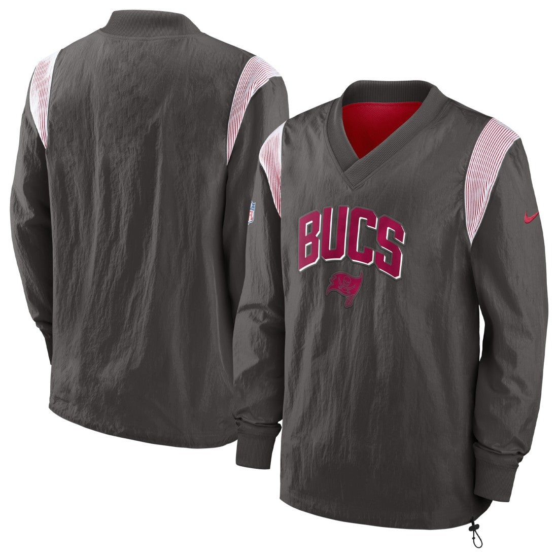 Sideline Athletic Stack V-Neck Pullover Windshirt Jacket - Tampa Bay Buccaneers