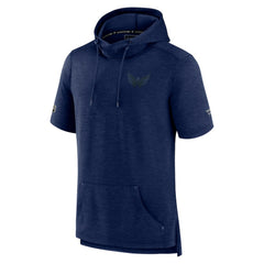 NHL Heather Navy Washington Capitals Fanatics Authentic Pro Road Performance Short Sleeve Pullover Hoodie