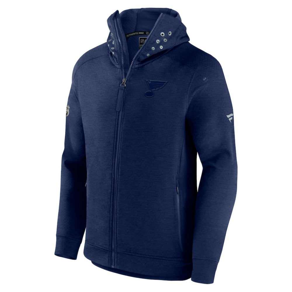 NHL Navy St. Louis Blues Fanatics Authentic Pro Road Tech Lightweight Full-Zip Hoodie Jacket