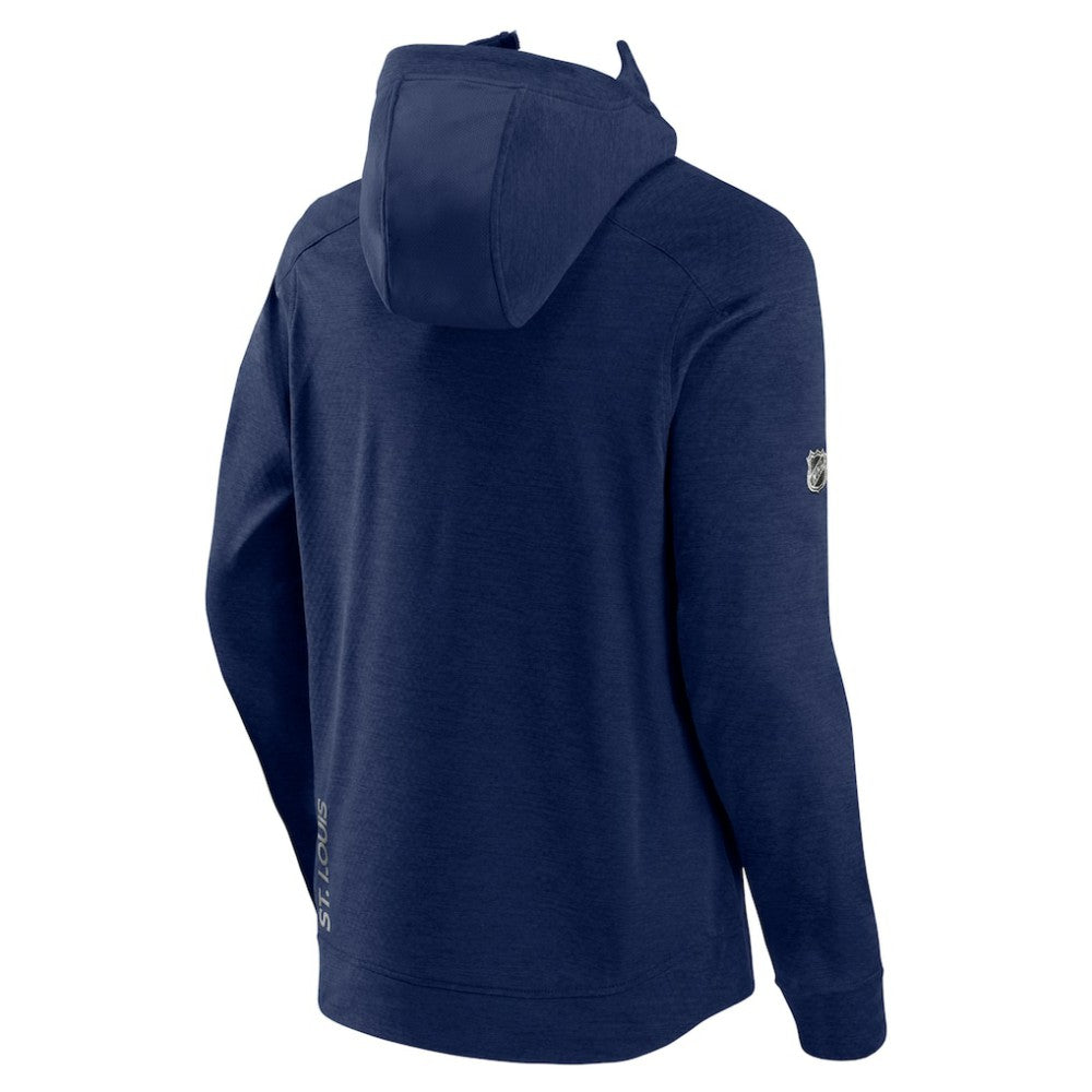 NHL Navy St. Louis Blues Fanatics Authentic Pro Road Tech Lightweight Full-Zip Hoodie Jacket