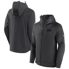 NHL Charcoal Philadelphia Flyers Fanatics Authentic Pro Road Tech Lightweight Full-Zip Hoodie Jacket