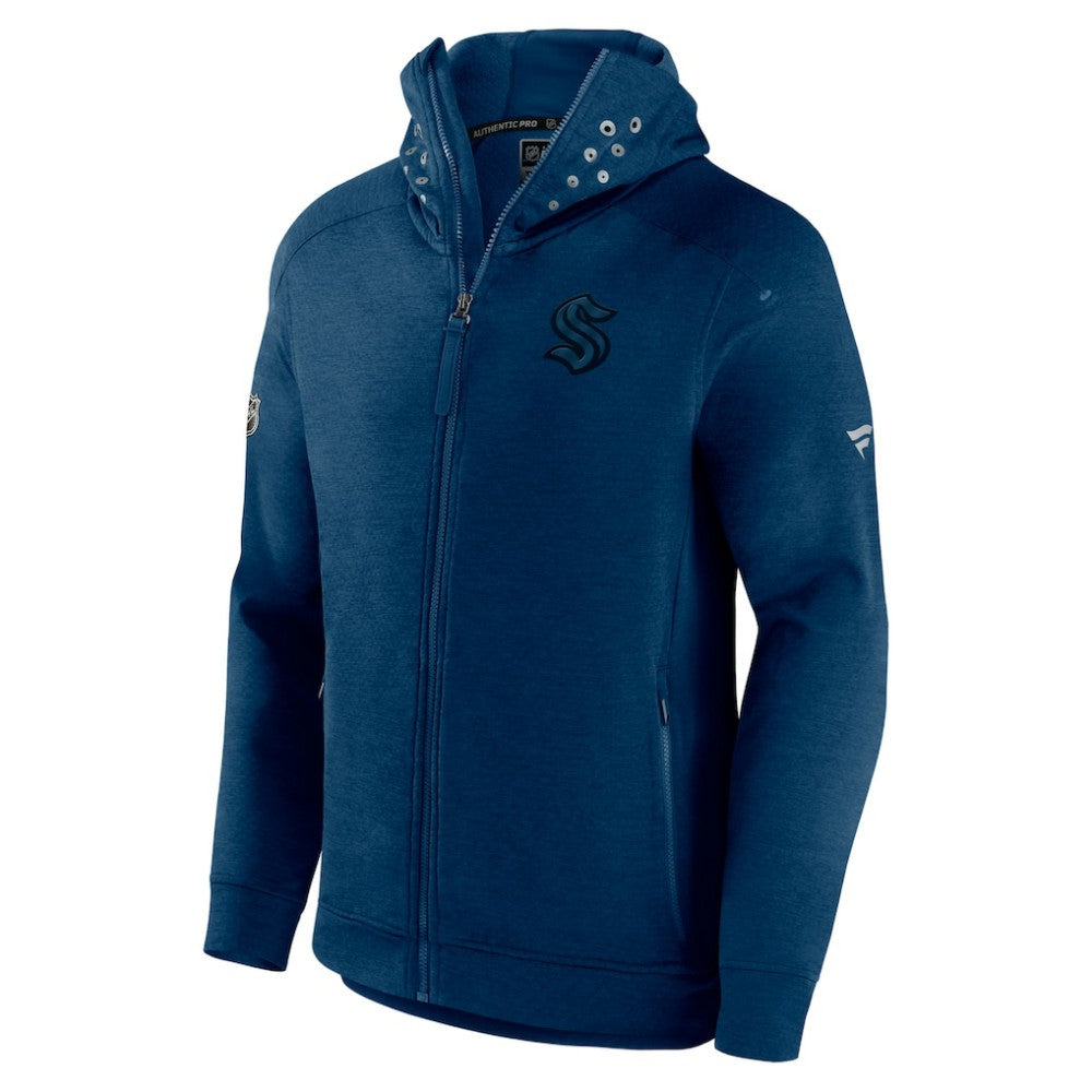 NHL Navy Seattle Kraken Fanatics Authentic Pro Road Tech Lightweight Full-Zip Hoodie Jacket
