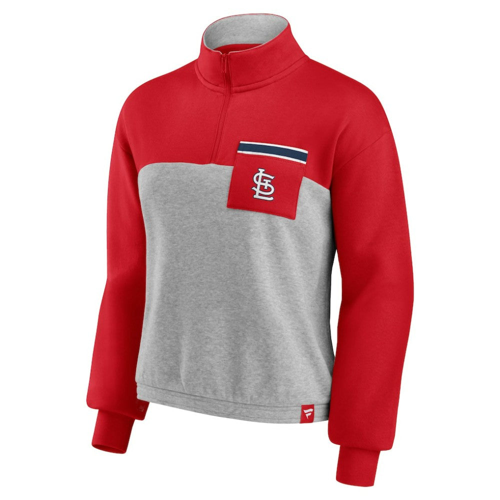 MLB St. Louis Cardinals Fanatics Women's Iconic Cinch Waist Quarter-Zip Top