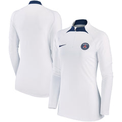 Paris Saint-Germain Women's Strike Drill Raglan Performance Quarter-Zip Top - Nike White