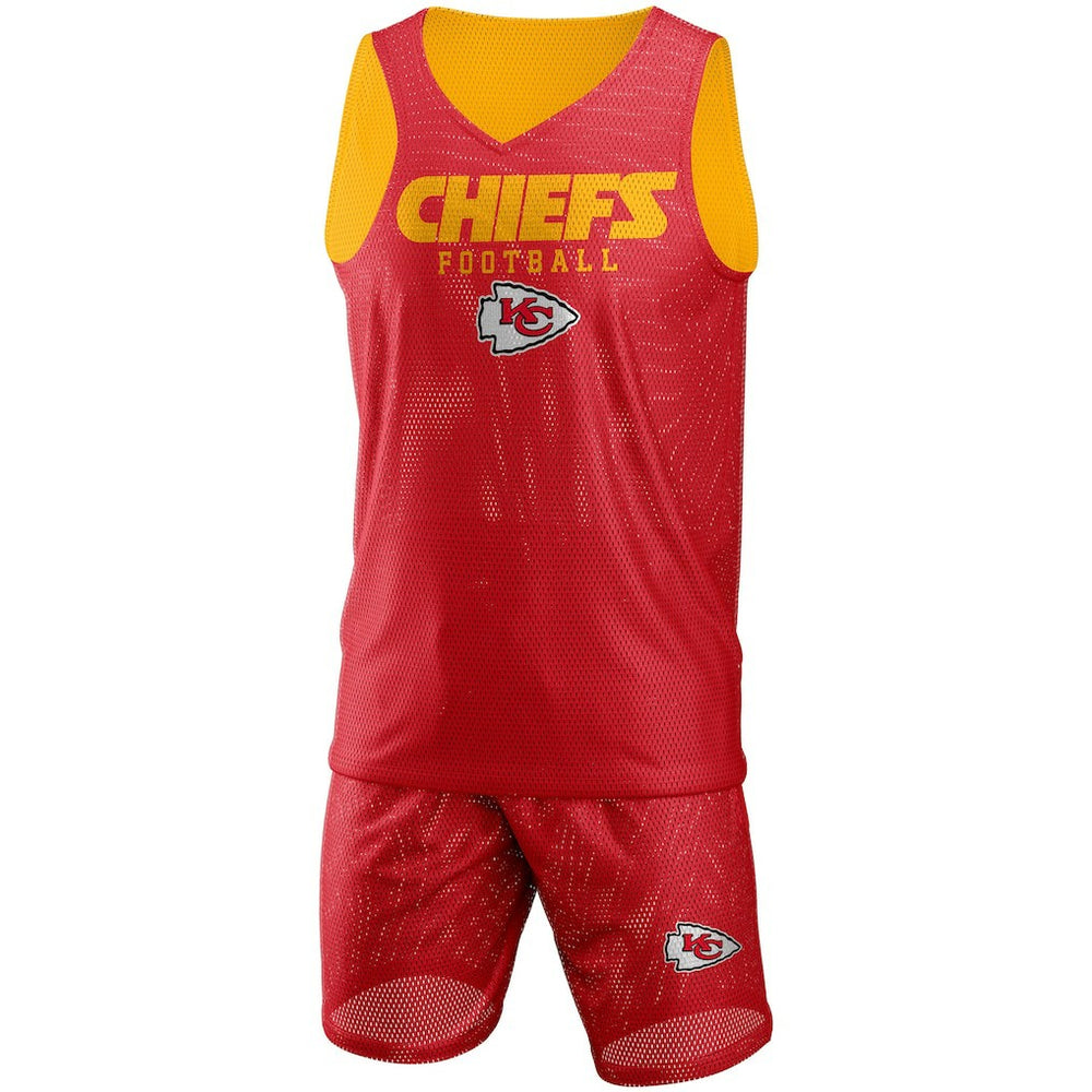 FOCO Colorblock Mesh V-Neck & Shorts Set - Kansas City Chiefs